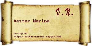 Vetter Nerina névjegykártya